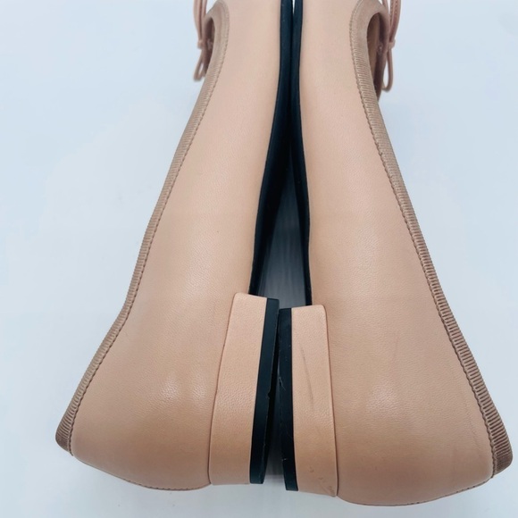 Prada Beige/Nude leather logo embellished bowtie pointed toe ballerina flats 41 - Picture 6 of 14